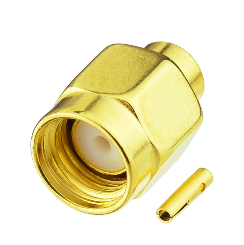 Superbat RP-SMA Plug(female pin) Solder for Semi-rigid Cable.141" Cable RG402 Straight RF Connector