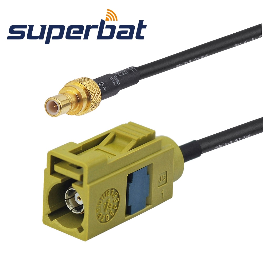 Superbat Fakra "K" Straight Female to SMB Straight Jack Pigtail Cable for RG174 15cm