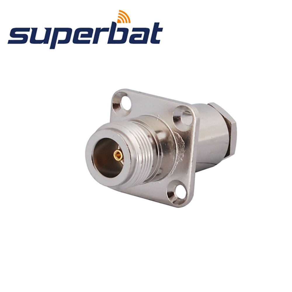 Superbat 10pcs N Clamp Female with 4 hole Panel Mount RF Coaxial Connectofor for Cable RG58,RG142,RG400,LMR195