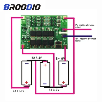 3S 40A BMS 11.1V 12.6V 18650 lithium battery protection Board with balanced Version for drill Motor 40A current