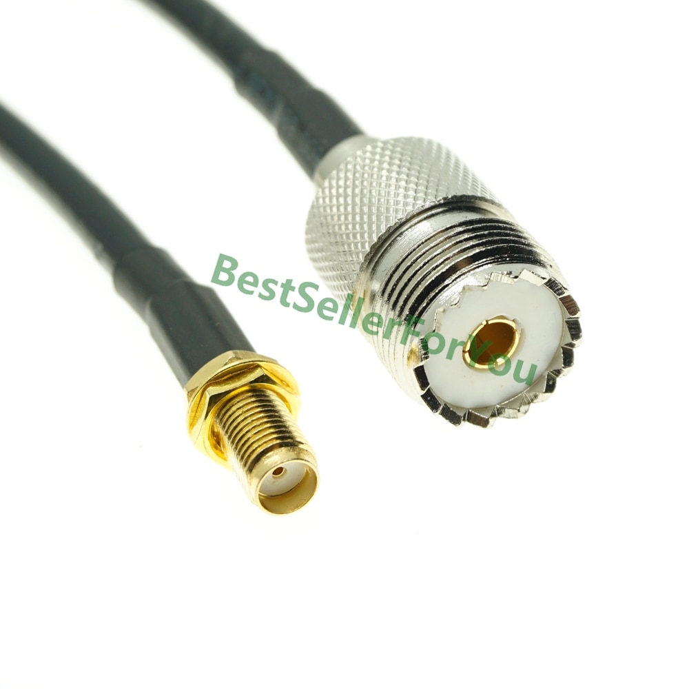 RG58 CABLE SMA Female nut to UHF SO239 Female Adapter Cable for Wouxun Baofeng