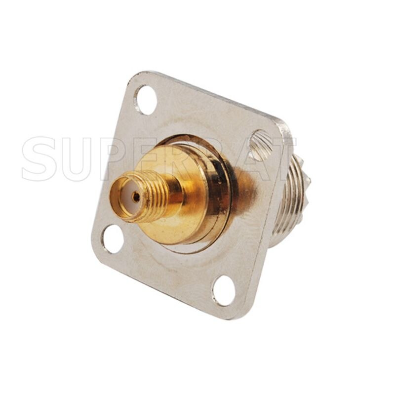 Superbat Walkie-talkie Radio Antenna Adapter SMA-UHF Adapter SMA Jack to UHF SO239 Female Panel Mount British Version