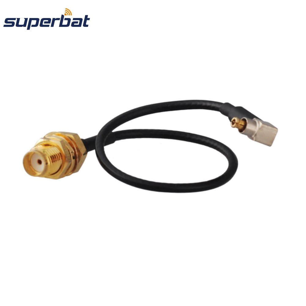 Superbat SMA Female Nut to MC-Card Right Angle Pigtail Micro Coaxial Cable 1.13mm 15cm RF Coaxial Jumper Cable Assembly