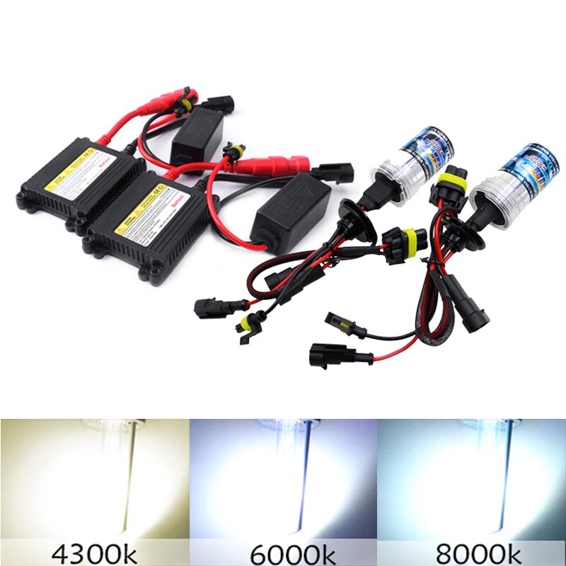 H7 35W 55W H3 H4 H8 H9 H11 HID Xenon Light Conversion Kit Headlight Bulb Slim Ballast 4300K 6000K 8000K Replace Halogen Lamp