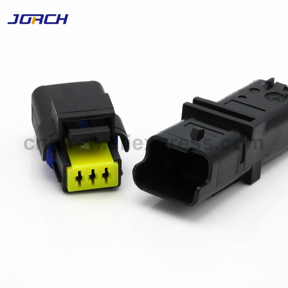 2sets 3pin FCI male and female waterproof automotive sealed wire connector 211PC032S0049 211PL032S0049