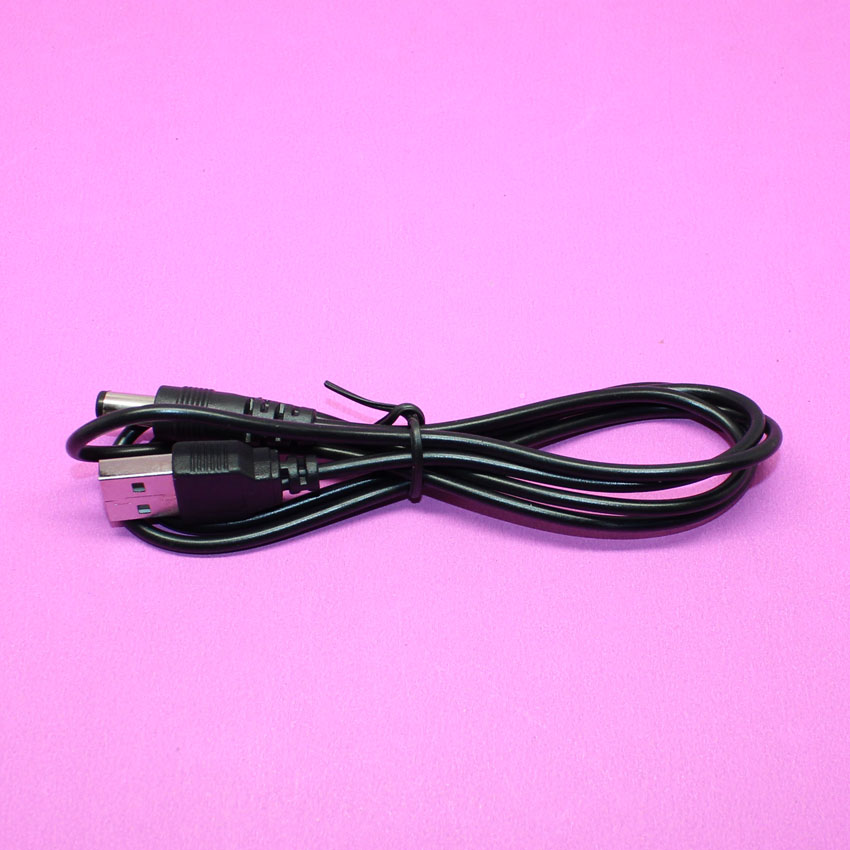 YuXi USB to 5.5 mm/2.1 mm 5 Volt DC Barrel Jack Power Cable black color