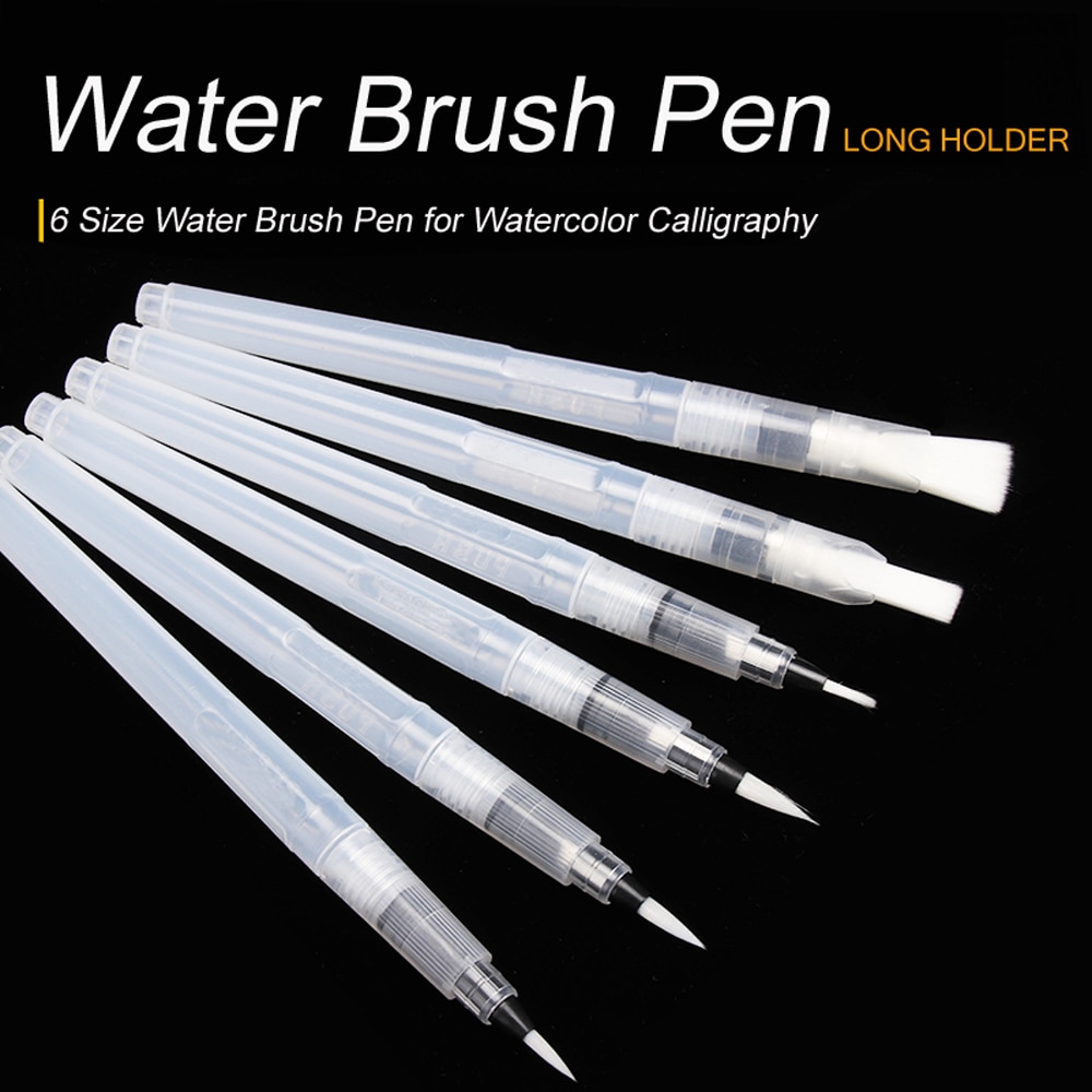 SeamiArt 6PCS Portable Paint Brush Water Color Brush Pencil Soft Watercolor Brush Pen for Beginner Painting Drawing Art Supplies