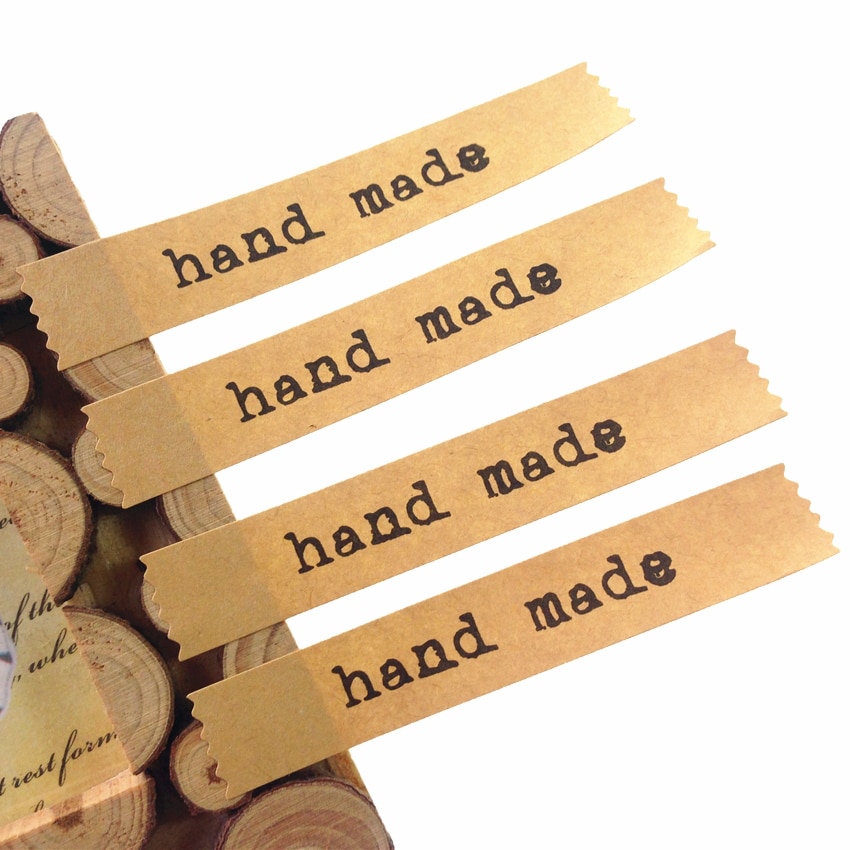 120pcs/lot Handmade Hand-Wrapped Leather Sealing Sticker Kraft Sticker Baking DIY Gift Box Stickers Scrapbooking