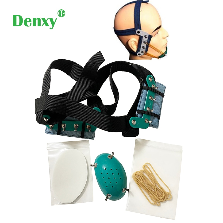 Denxy 3pc Orthodontic Combination head cap Headgear Strap extraoral anchorage attachment product Orthodontic Dental bracket
