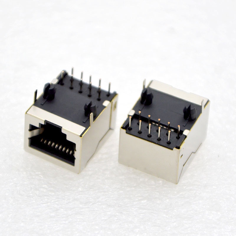 10pcs NEW RJ48 Network Connector 10P10C With Shielding Socket 10 Core Copper Shell female Jack PCB Special Purpose Free Shipping