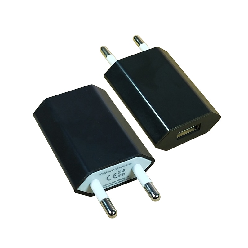 EU Plug socket USB Charger 5V 1A iPhone X 8 7 iPad Wall Charger for Samsung S9 Xiaomi mi 8 Huawei Mobile Phone black L-P-1