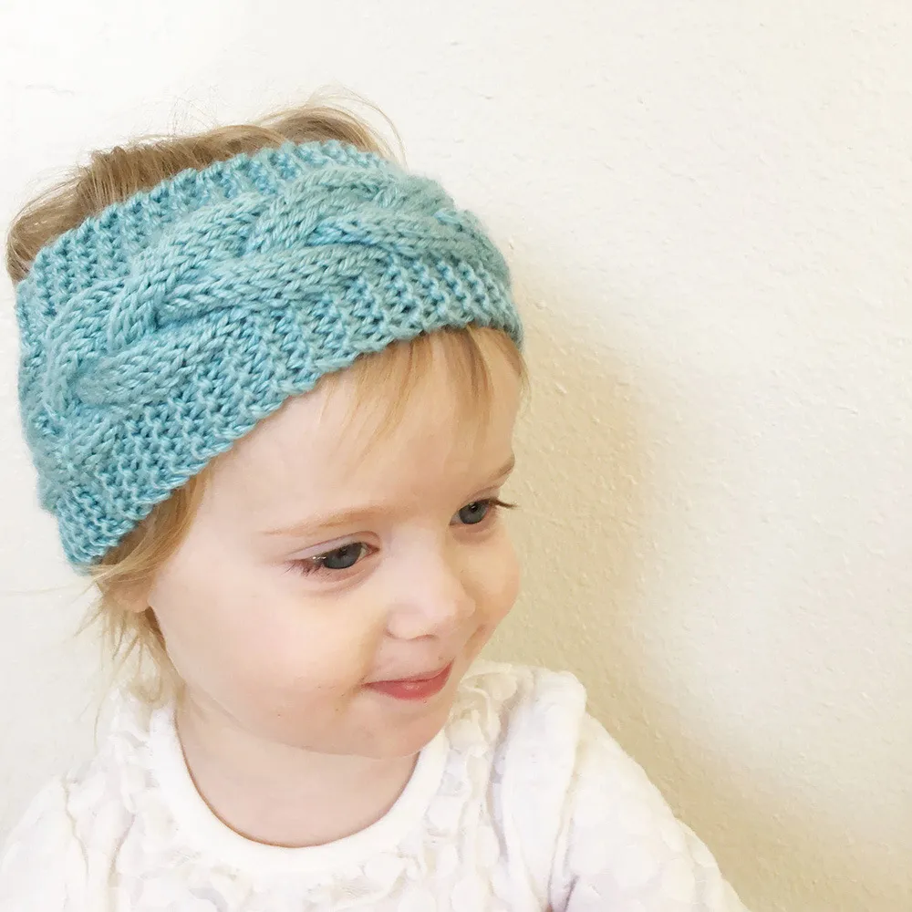 Baby Headband Winter Kids Ear Warmer Hairbands Crochet Knitted Bandage Girls Turban Headwrap Infant Toddler Hair Accessories