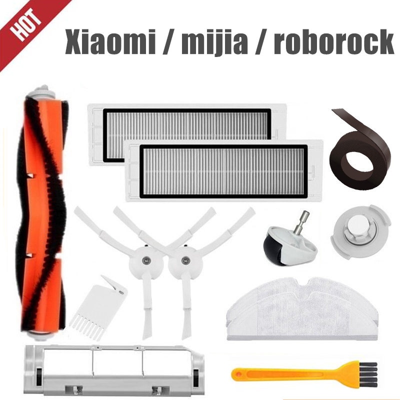 Mop Cloths Wet Mopping filter Side Brush Roll Brush Suitable for Xiaomi Roborock Robot S50 S51 Vacuum Cleaner Spare Parts Kits