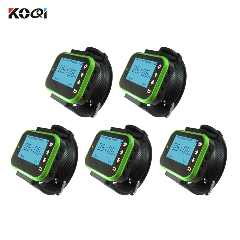 5pcs Wireless Calling System Receiver Watch Pager 433MHZ Restaurant Waiter Service High-efficiency