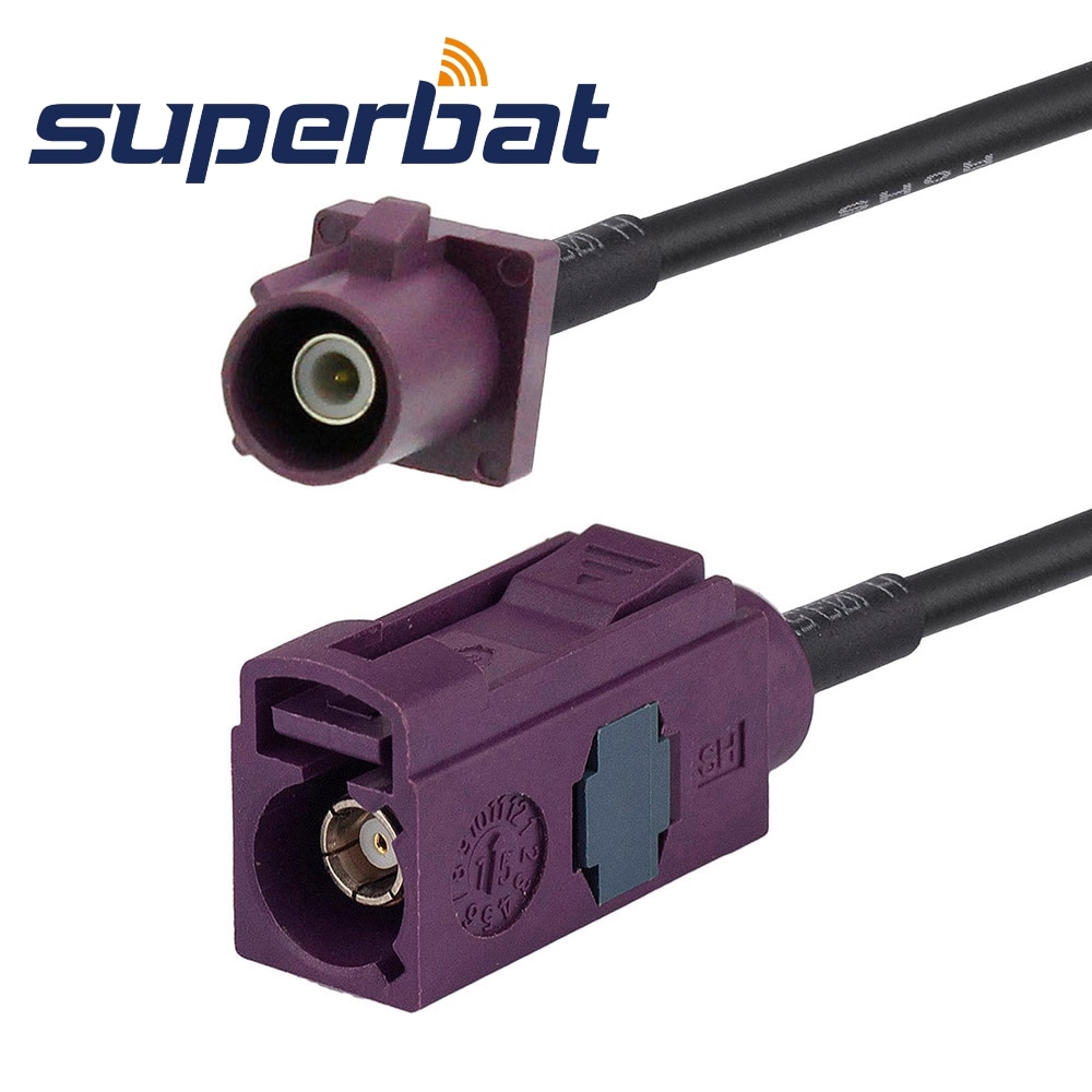 Superbat Fakra "D" Straight Female to Fakra "D" Straight Male RF Coaxial Pigtail Cable for RG174 250cm