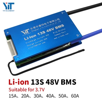 13S BMS 48V 3.7V lithium battery protection board temperature equalization overcurrent protection PCB 15A 20A 30A 40A 50A 60A