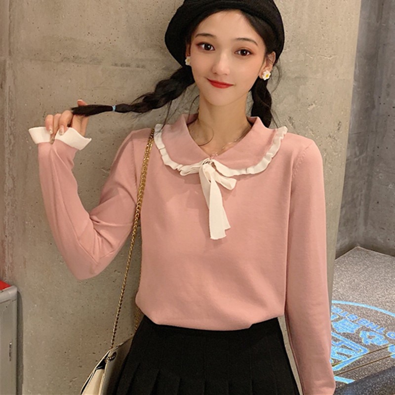 Wholesale Women Sweater Autumn Winter Clothes Slim All-match Elastic Knit Pullover Cute Women Sweaters Korean Femme Jumper
