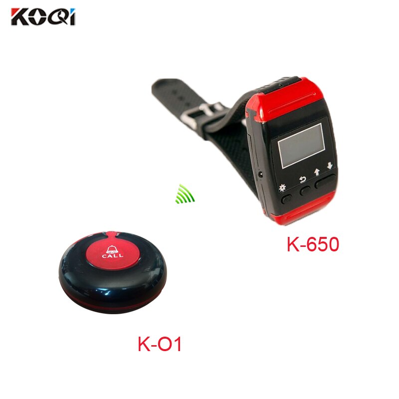 Restaurant Wireless Waiter Call Bell System 15 watch wrist pager + 20 Transmitter Button