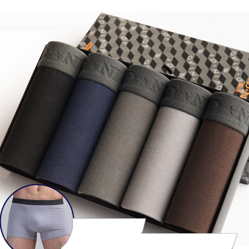 5Pcs/lot Men Underwear Cotton Boxer Men Underpants Comfortable Breathable Men's Panties Underwear Trunk Boxershorts Man Box