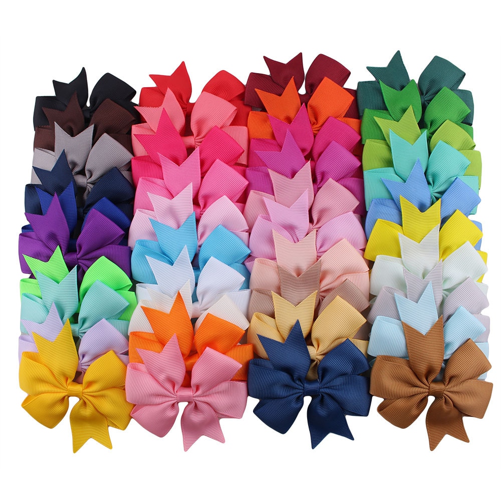 Yundfly 20pcs/lot Grosgrain Ribbon Hair Bows with Clips Baby Girls Bow Hair Clip Hairpins Children Photo Props Hair Accessories