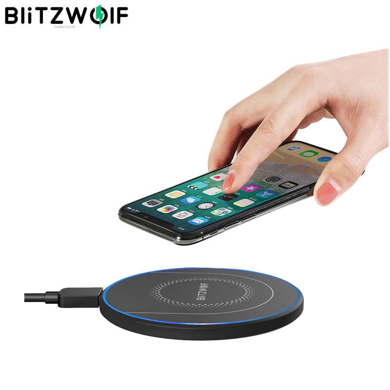BlitzWolf BW-FWC7 Qi Fast Wireless Charger 15W 10W 7.5W 5W for iPhone 12 Pro Max S9 Note 9 Mobile Phone Chargers