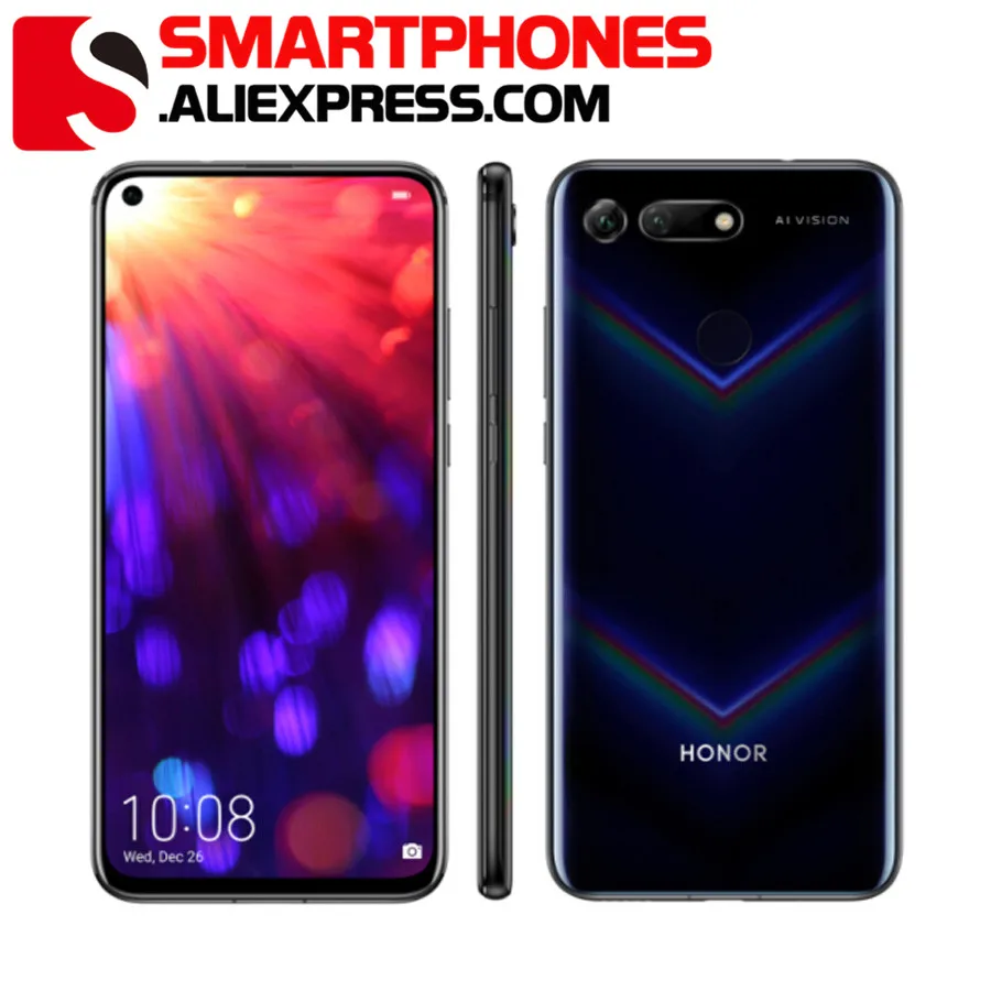 Global ROM honor V20 LTE Mobile Phone 6 RAM 128GB ROM 6.4" Kirin 980 OctaCore Andorid 9 Fast Charge View 20 NFC Phone
