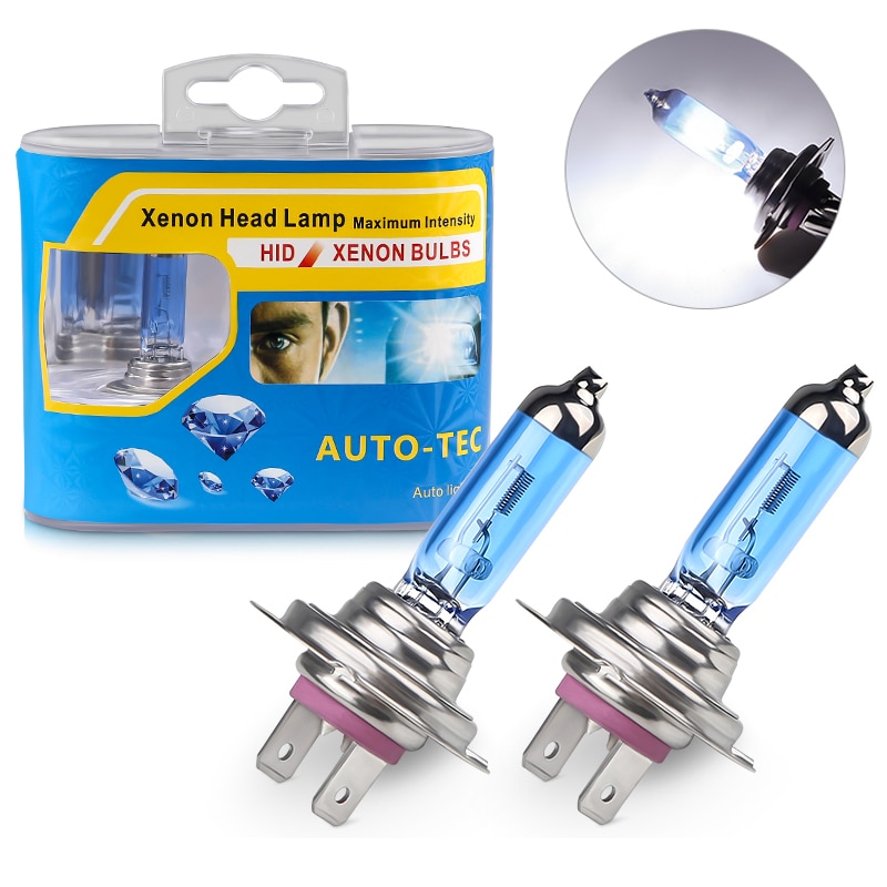 1 set/2pcs White H7 100W 12V Halogen Lamp For BMW 6000K Bright Bulb Halogen Xenon Headlight Car Halogen For VW For Audi For Ford