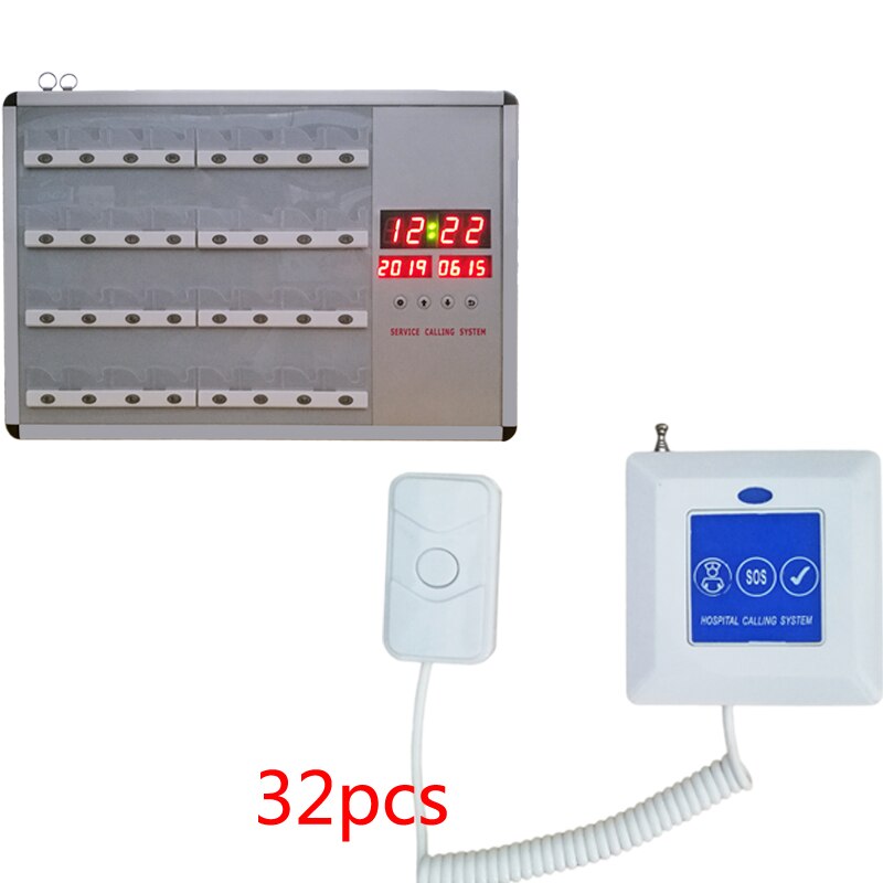 Wireless Panic Button Emergency Call System 1pc nurse call station 32 Buttons Have a additional key on pull cord to call