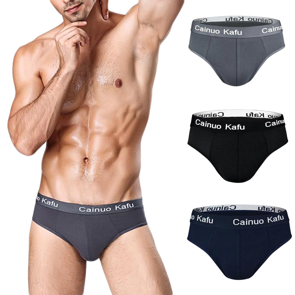 Men Underwear Men's Soft Splicing Solid Color Underpants Soft Breathable Knickers Pant Breathable Sexy Briefs Jockstrap Cue