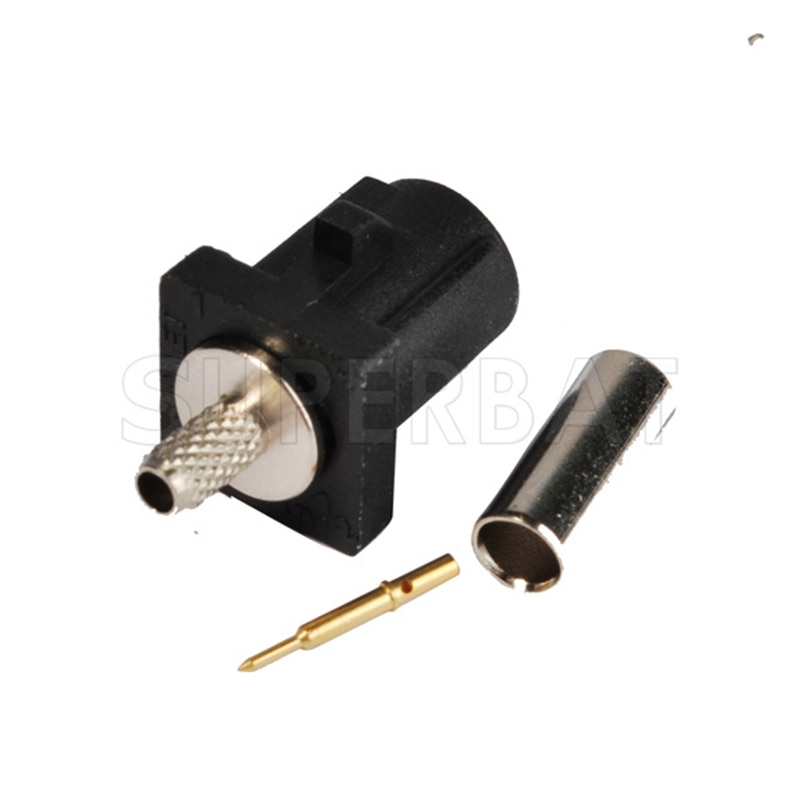 Superbat 10pcs Fakra A Crimp Male Apply to Radio without Phantom Supply for RG316 RG174 LMR100 Cable