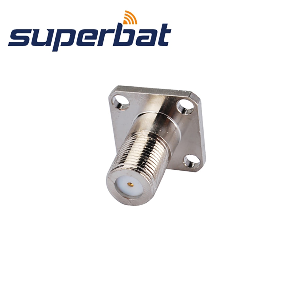 Superbat F 4 Hole Panel Mount Female with Extended Dielectric&Solder Post RF Coaxial Connector