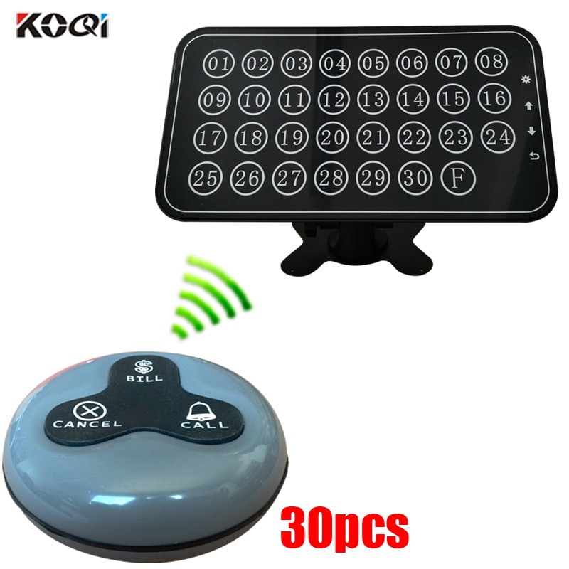 Wireless call System 1 electronic number display receiver 30 restaurant service button