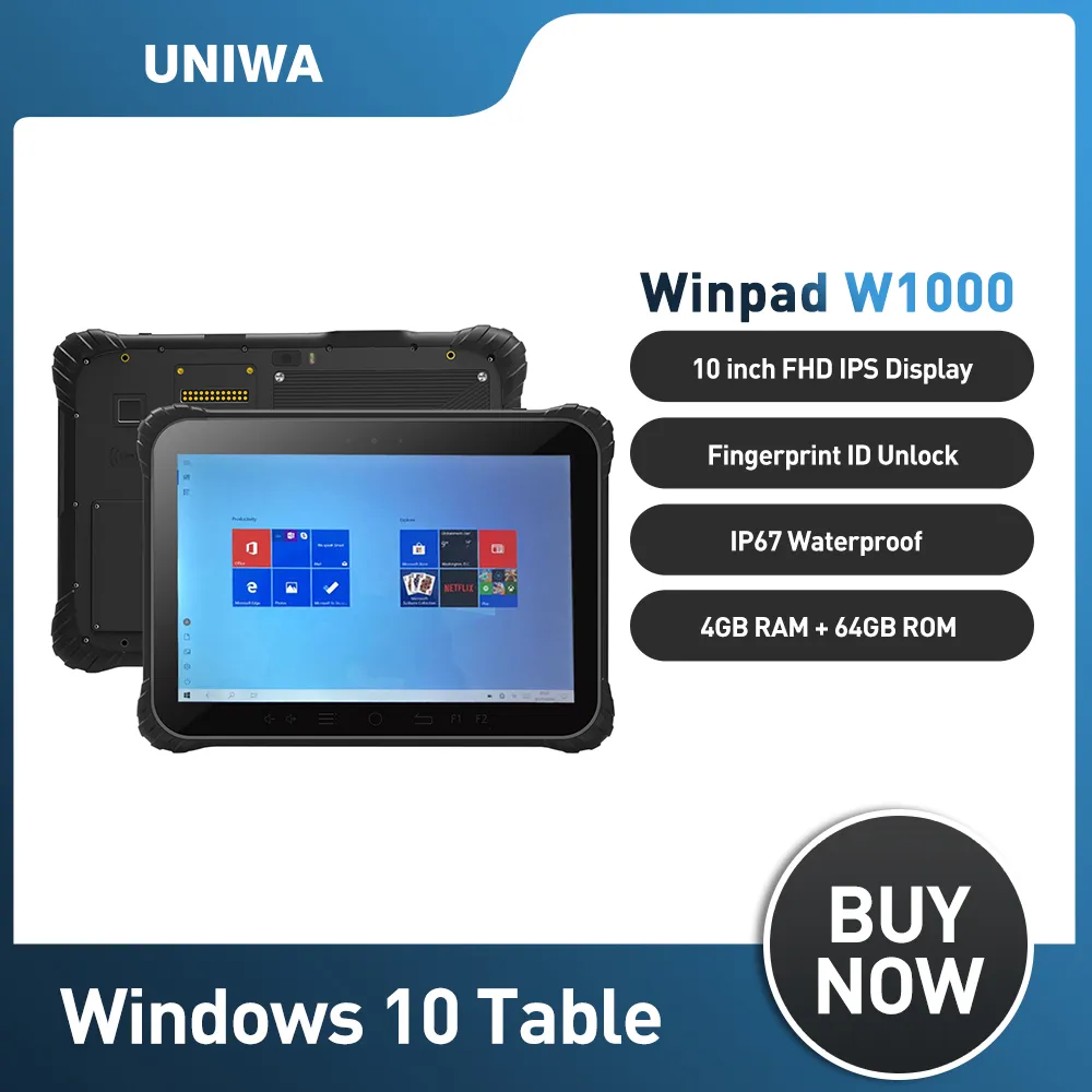 Winpad W1000 IP67 Rugged Waterproof Windows 10 Table 10inch FHD IPS Display Intel Apollo lake N3450 4GB 64GB GPS NFC Fast Charge
