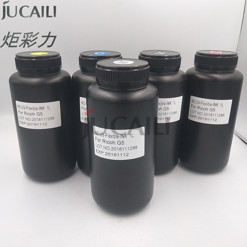 Jucaili 1000ml LED UV flexible Ink for soft material for Ricoh Gen4/Gen5 printhead for Allwin Xuli Large Flatbed Inkjet Printer