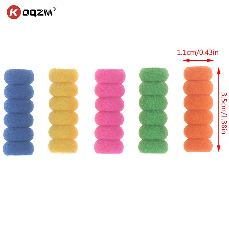 6pcs/10Pcs Foam Pen Cap Non-toxic Ridged Pencil Lightweight Grips Eco-friendly Hand Protection kid Learning Writing Tool
