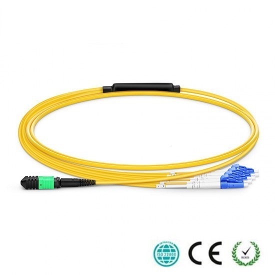 15m MTP MPO Patch Cable Female to 6 LC UPC Duplex 12 Fibers Patch cord 12 cores Jumper OM4 Breakout Cable, Type A, Type B