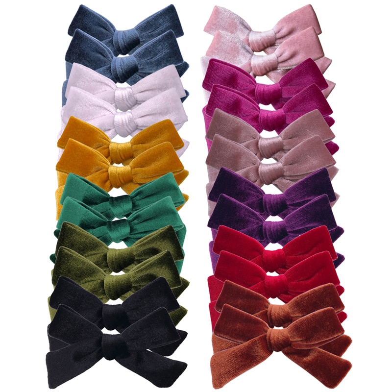 2 PCS Velvet Bow Hair Clip for Baby Girl Alligator Clips Hair Accessories Little Girls Teens Velvet Hair Bows