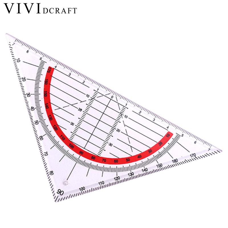 Vividcraft Functional Plastic Triangle Ruler Patchwork Measurment Kids School For Patchwork Angle Tools Stationery Ruler Re X1V2