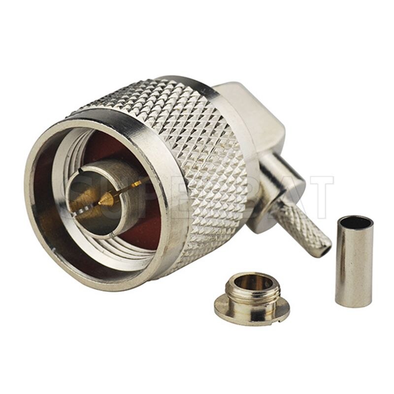 Superbat N Male Right Angle Crimp Nickelplated RF Coaxial Connector for Cable RG316,RG174,RG188