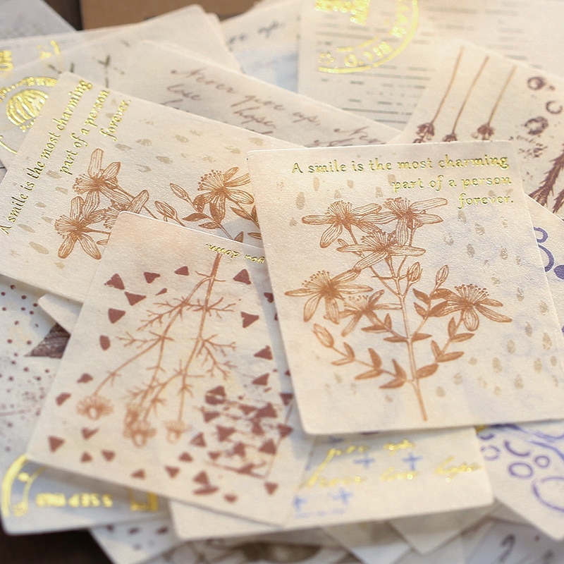 Retro ticket memory series Decorative Stickers set Scrapbooking Stick Label Diary Stationery Album travel Stamp Gold sticker