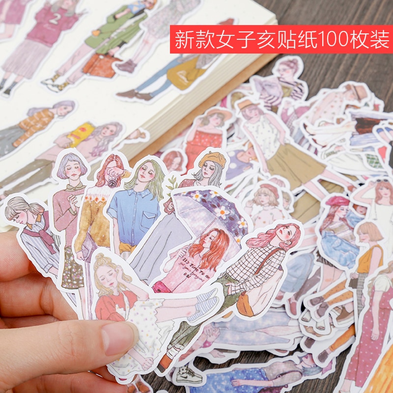 100pcs/lot Kawaii Stationery Stickers Mori girl Decorative Mobile Stickers Scrapbooking DIY Craft Stickers