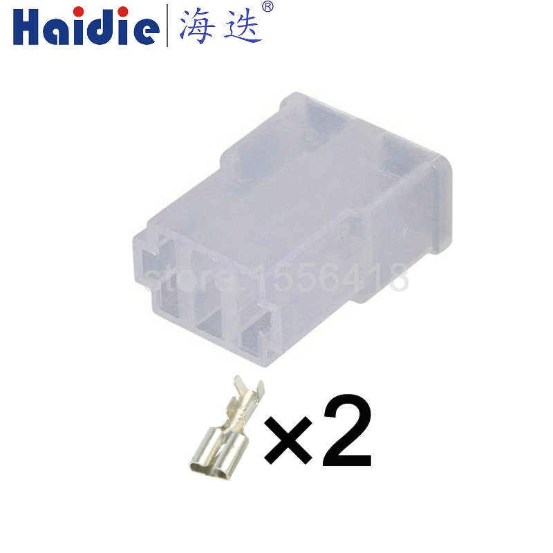 1-50 sets 2pin auto female crimp connector wiring unsealed connector