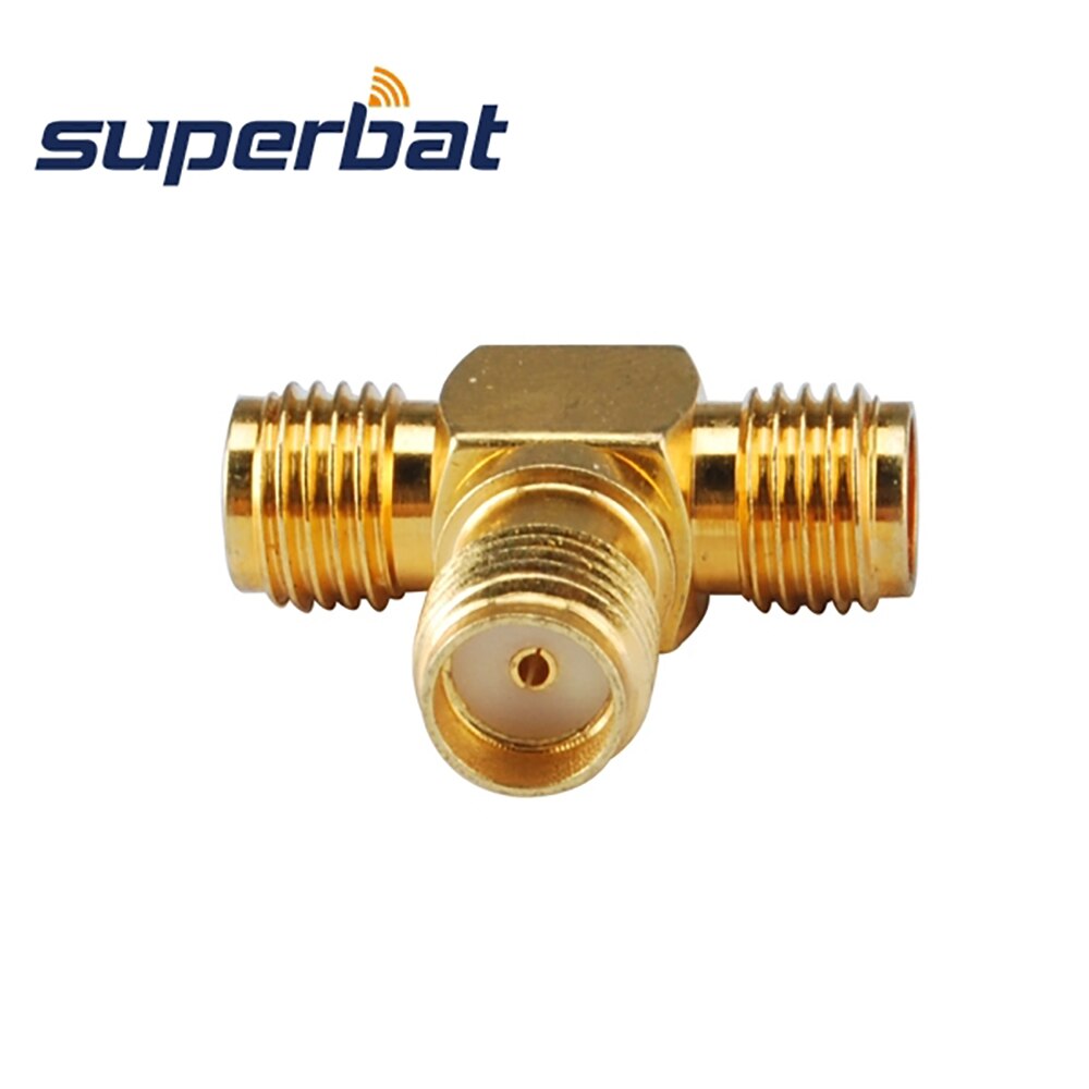 Superbat 5pcs SMA Adapter SMA Jack to 2 SMA Female 3 way "T"Type RF Coaxial Connector
