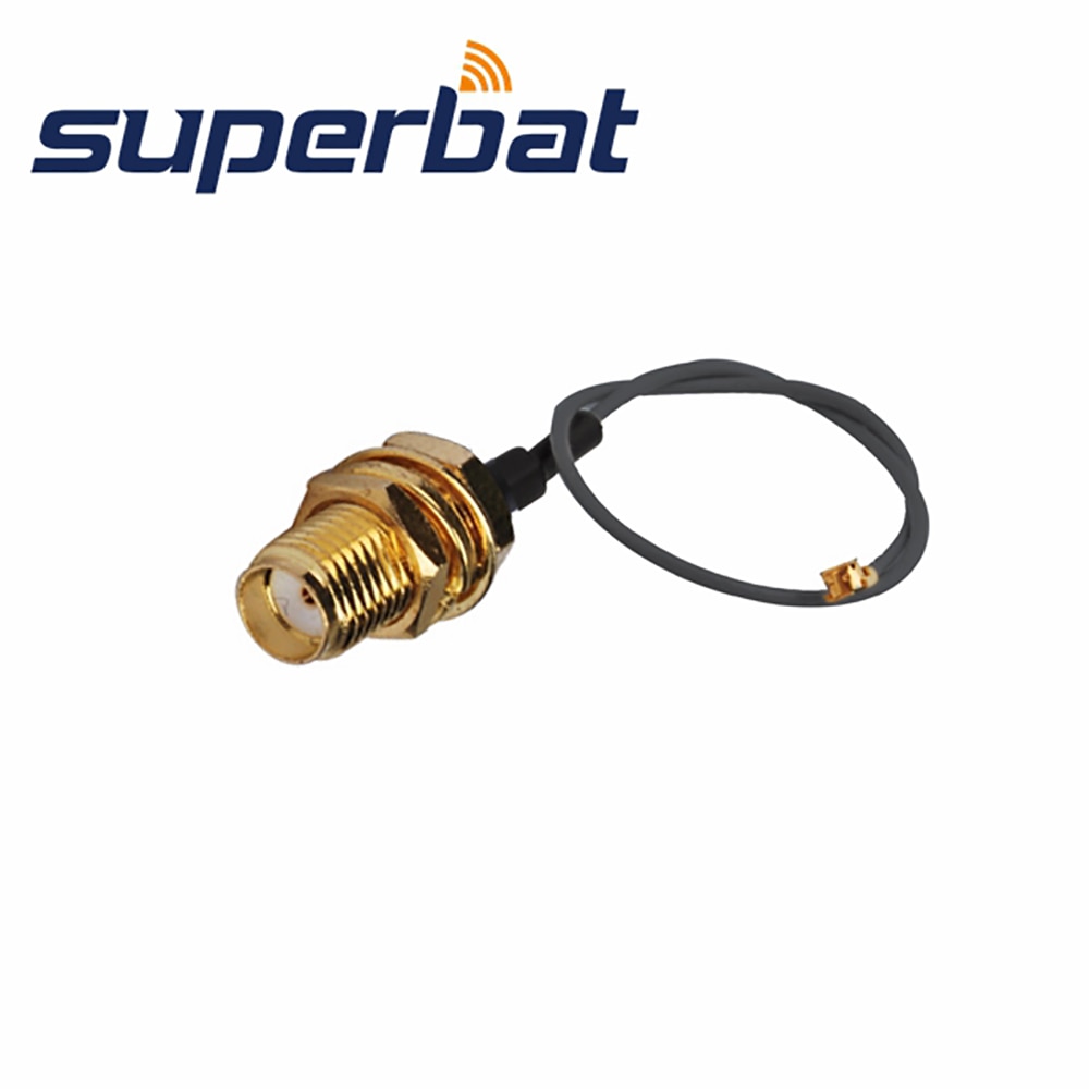 Superbat Pigtail Cable SMA Female Bulkhead to IPX/UFL Straight Jack with Cable 1.13 20cm