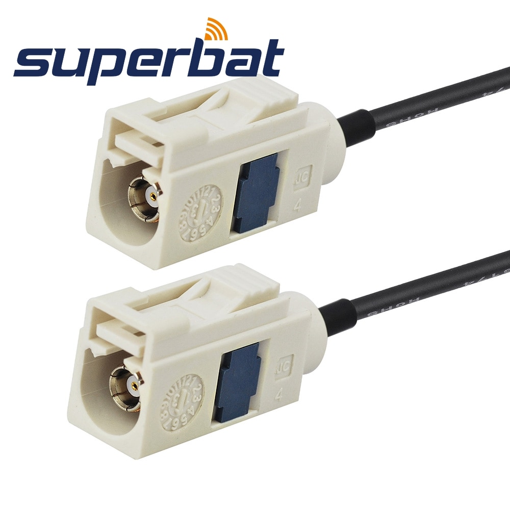 Superbat Fakra B Jack Straight to Fakra "B" Female Straight Pigtail Cable RG174 15cm Universal Extension Cord