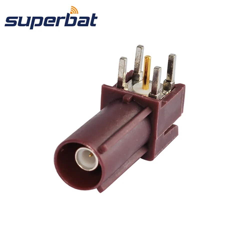 Superbat Fakra "D" Male PCB Mount Right Angle Bordeaux RF Coaxial Connector for Violet Car GSM Cellular Phone