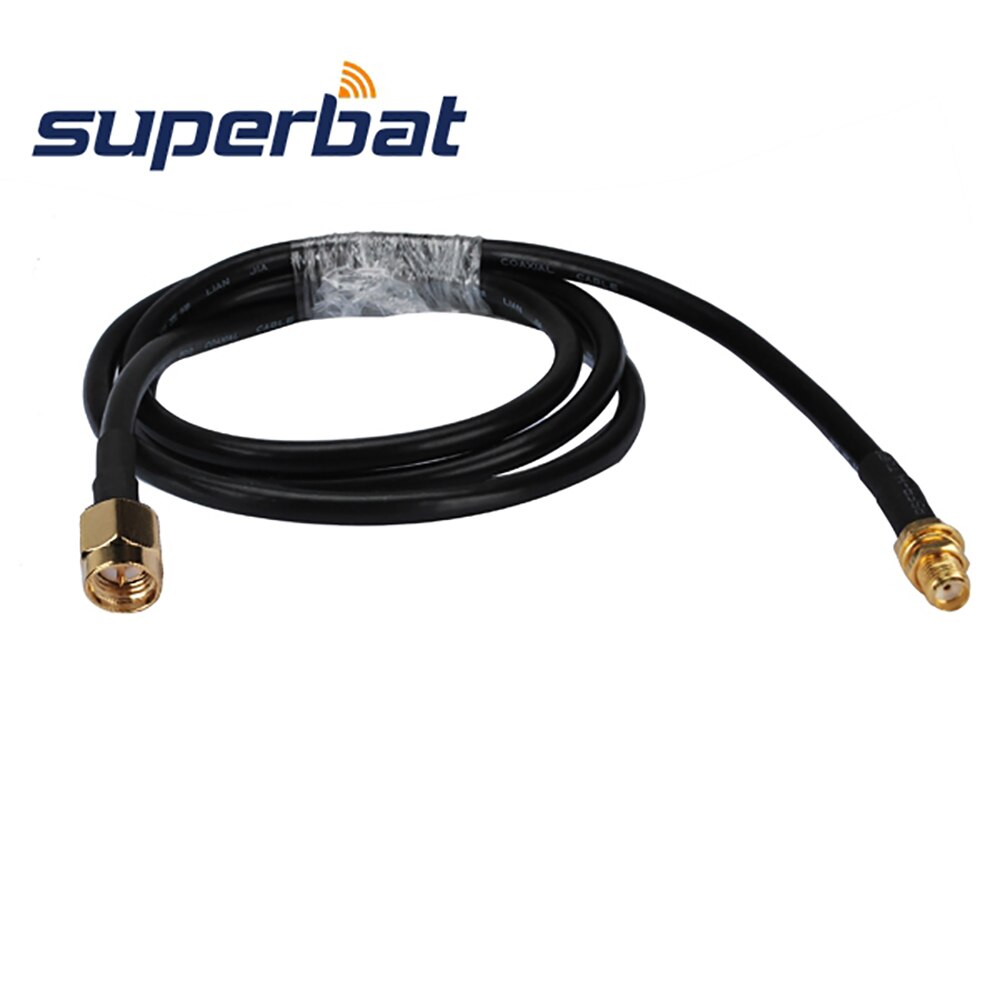 Superbat SMA Male to Female RF Coaxial Jumper Pigtail Cable Assembly RG58 1M 3ft 50 Ohm for Wireless Devices