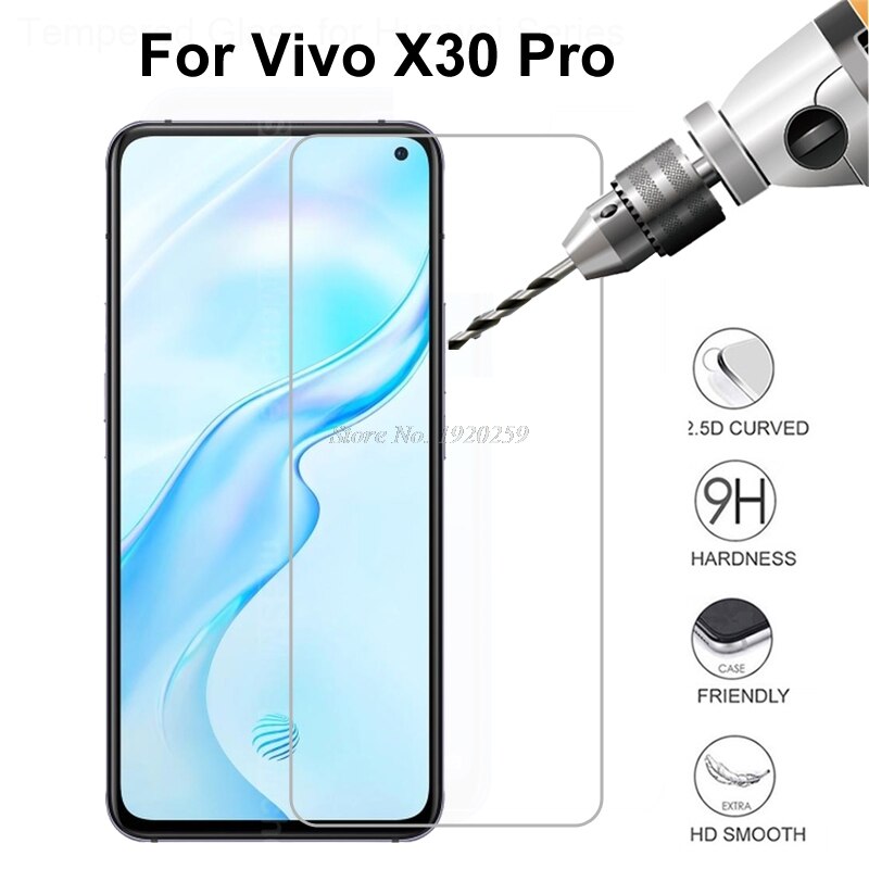 2pcs Tempered Glass For vivo X30 Pro Glass Screen Protector 2.5D Premium Tempered Glass For vivo X30 Pro V1938T Protective Film