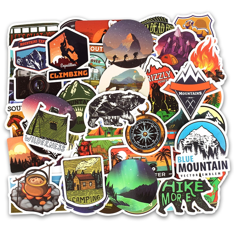 50 Pcs Outdoor Sport Travel Cartoon Style Sticker For Car Laptop Luggage Skateboard Backpack Tables Decal Kid Toy Sticker 2020