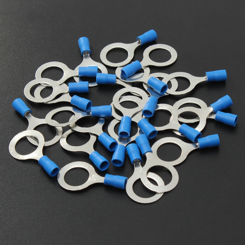 16-14AWG 1.5-2.5mm Insulated Ring Terminal Connector Red M3/M4/M5/M6/M8/M10/M13 PVC Wire Cable Electrical Crimp Terminal